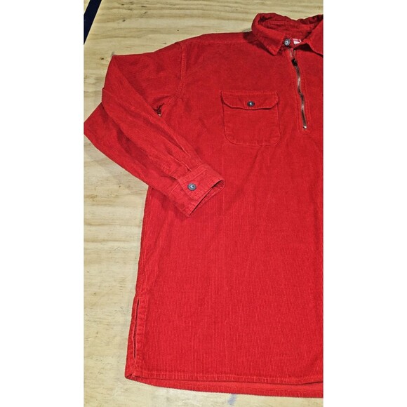 VTG 90s Marlboro Unlimited Red Corduroy 1/2 Zip Pullover Shirt Jacket XL XLarge - Picture 4 of 12